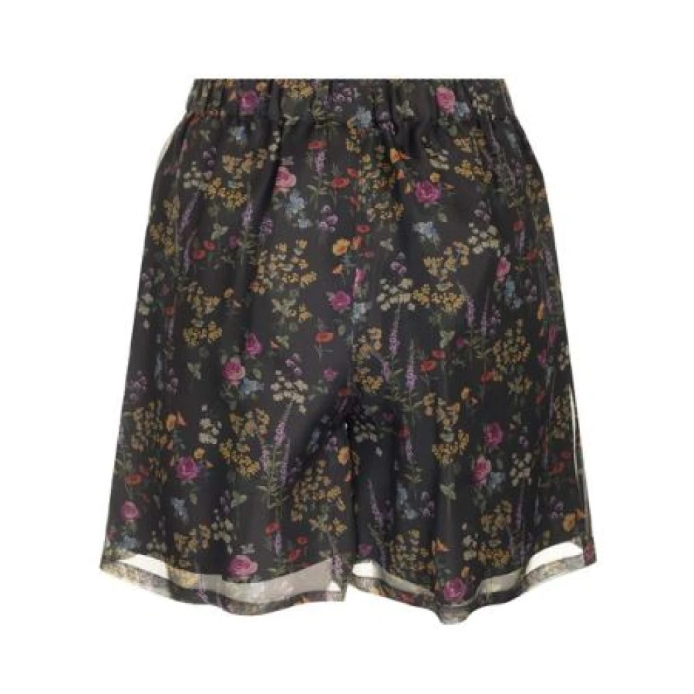 Max Mara Bloemen Zijden Boxershorts Black Dames