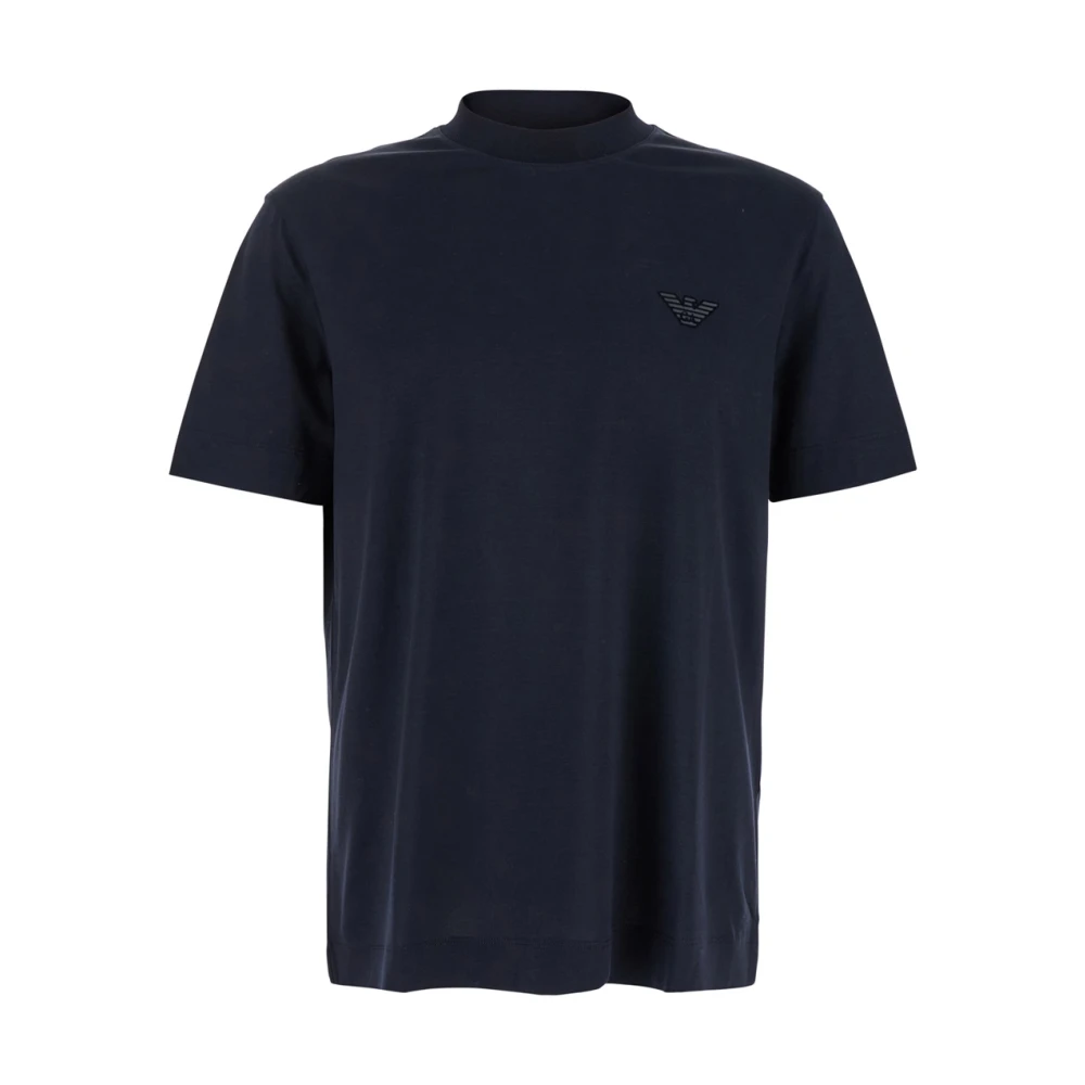 Emporio Armani Aquila Floccata T-shirt voor heren Blue Heren