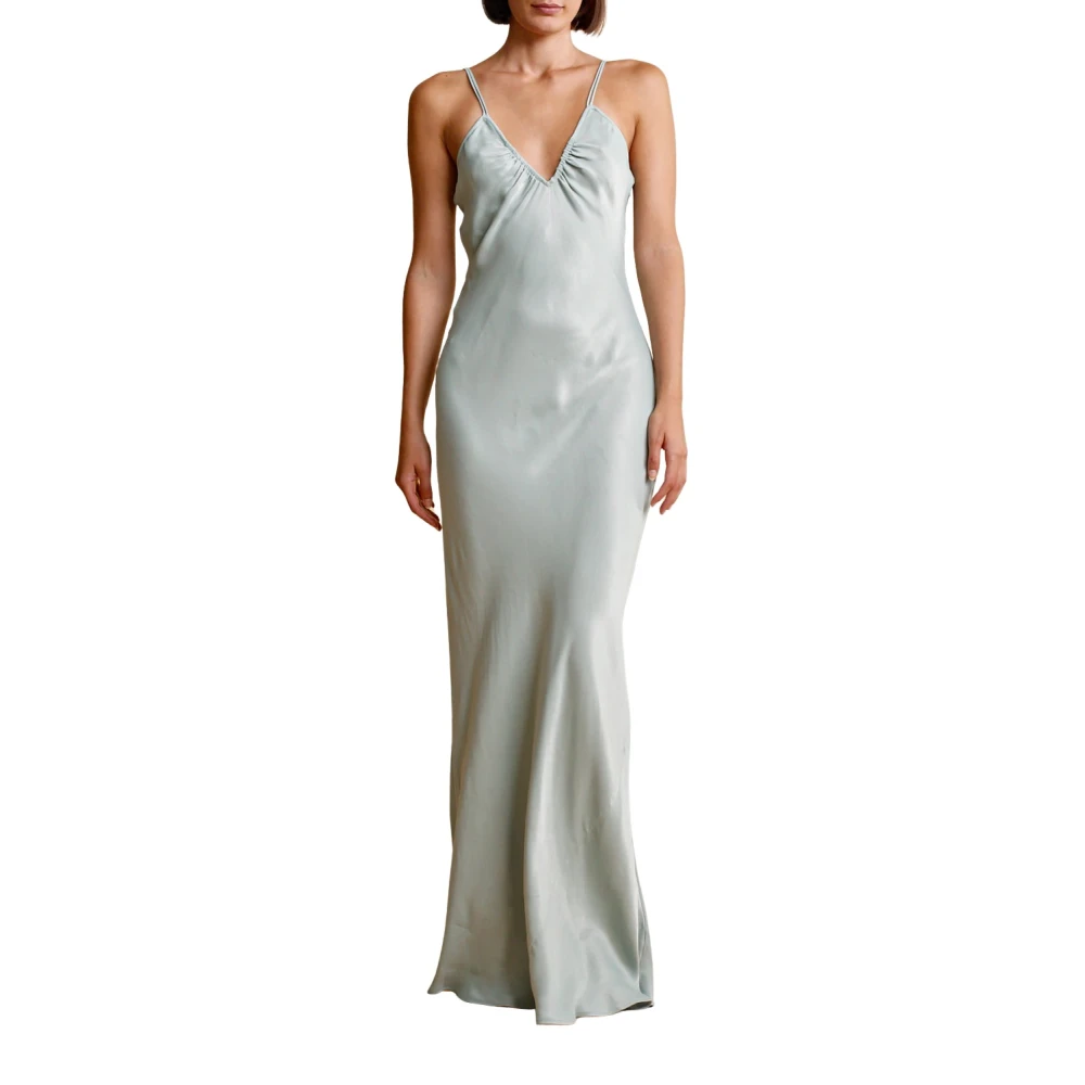 By Timo Blue Satin Strap Maxi Dress - Female - Gowns - Xs - Dresses