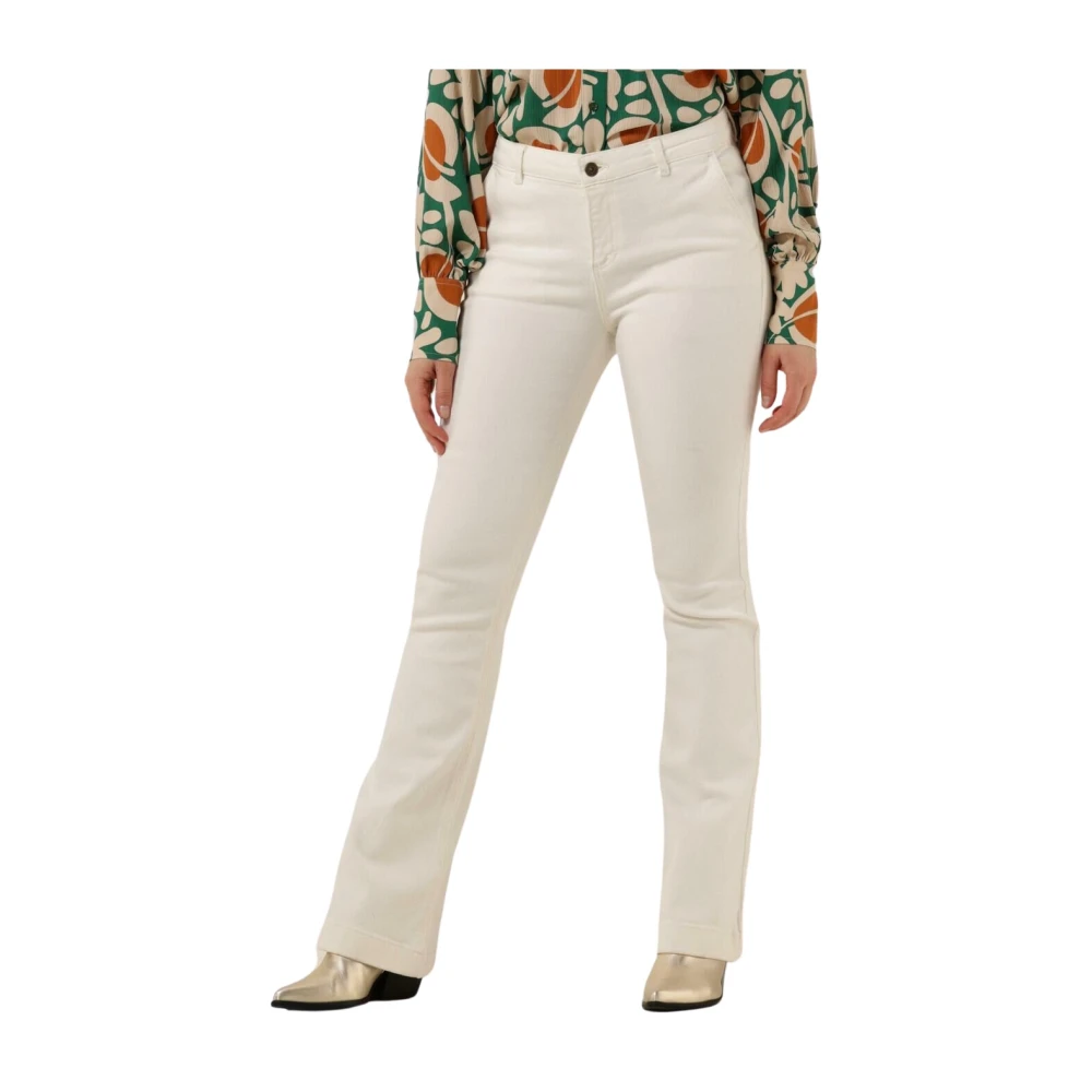 By-Bar Flared Twill Jeans Leila Pant Beige Dames
