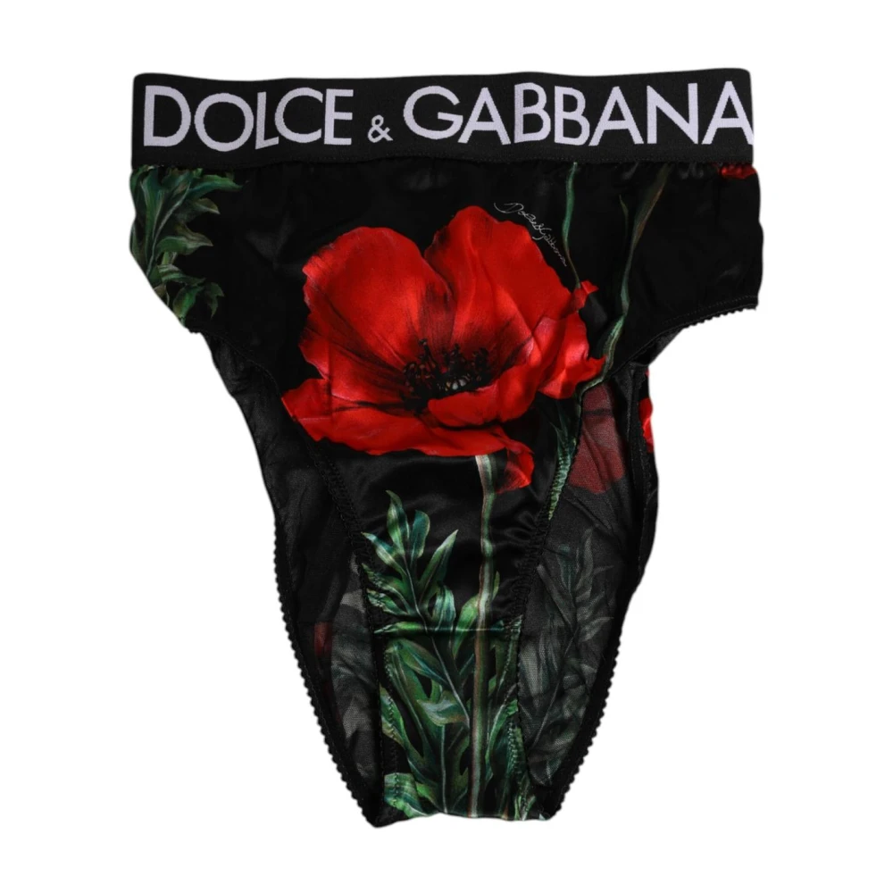 Dolce & Gabbana Black Floral Print High Waist Sheer Mesh Underwear - IT3 | M - Image 3