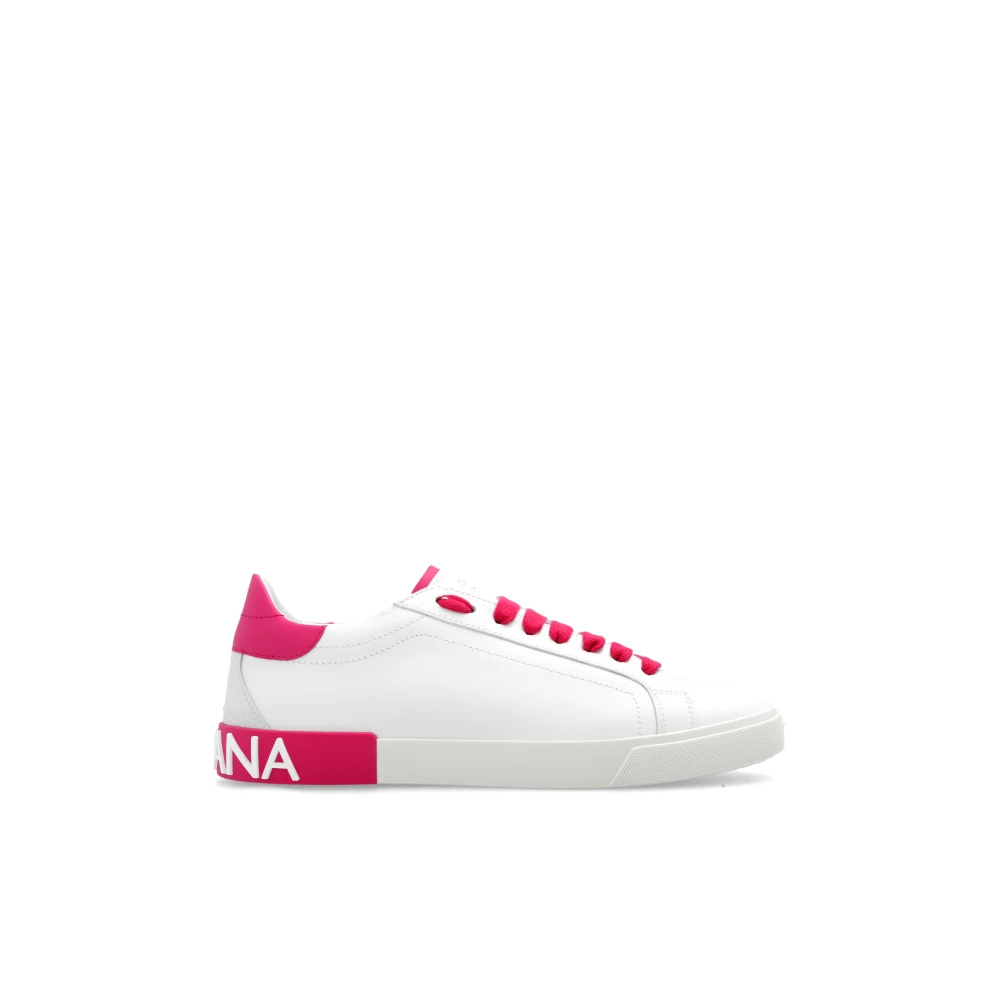 Dolce & Gabbana Women's White Sneakers, 8 Uk, ‘Portofino’ Trainers
