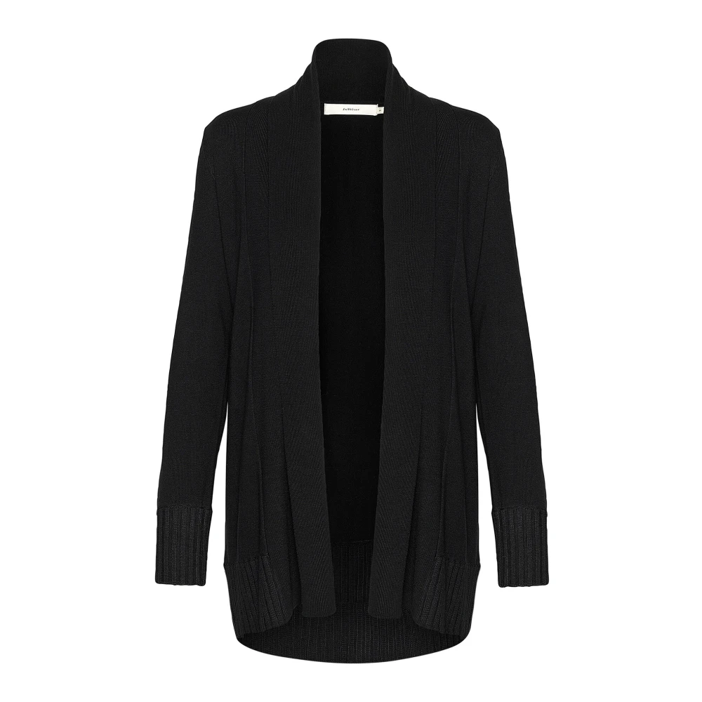 InWear Zwarte Gebreide Vest met Brede Ribboorden Black Dames