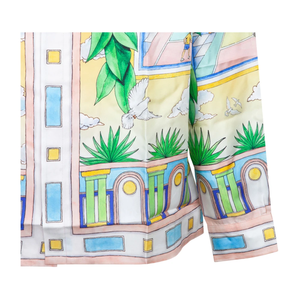 Casablanca Ideale Zijden Shirt Multicolor Print Multicolor Heren