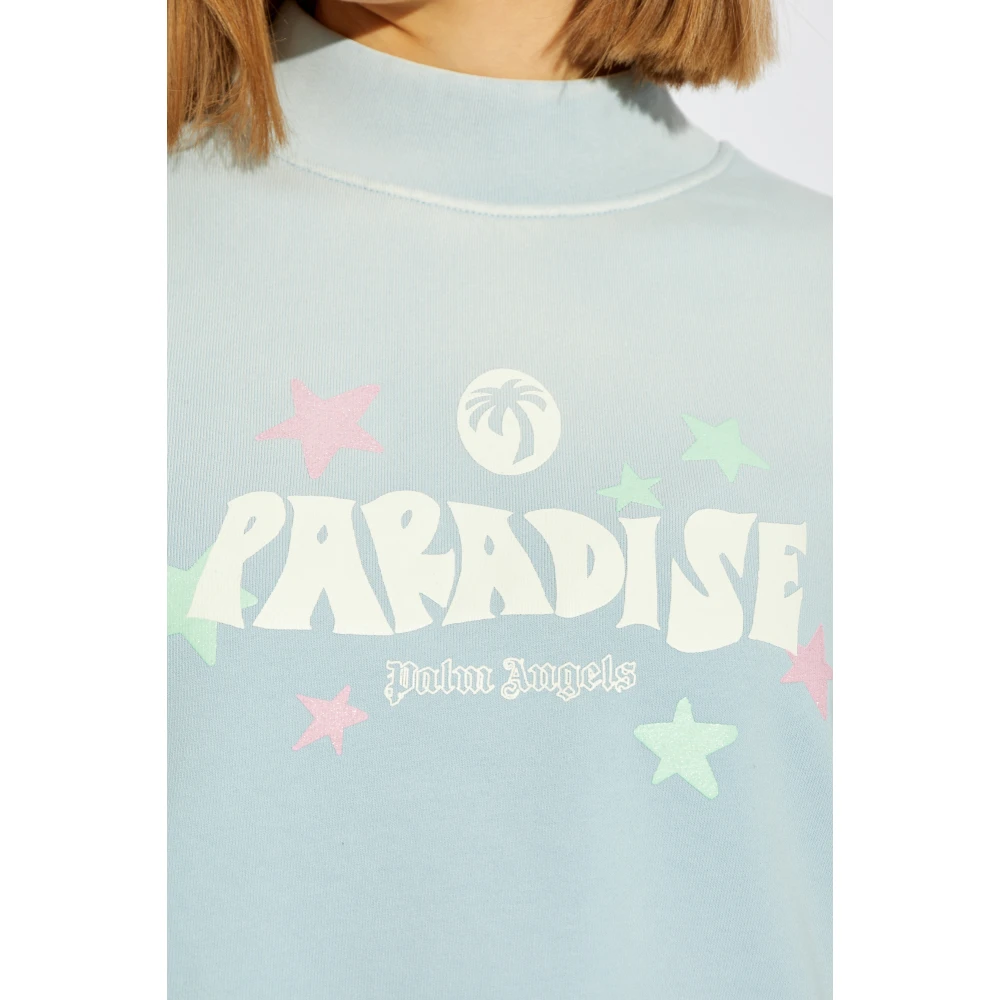 Palm Angels Sweatshirt met logo Blue Dames