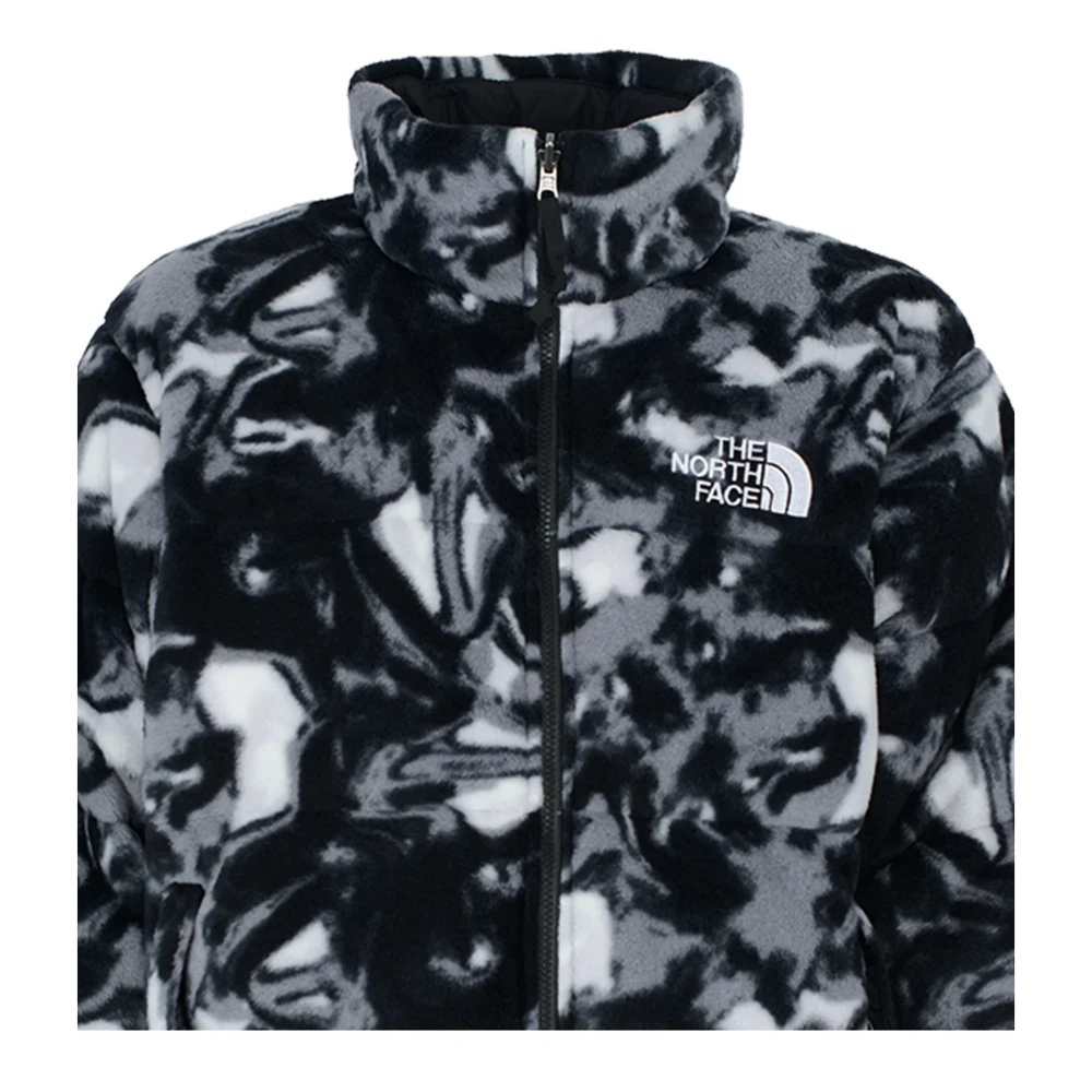 The North Face Grafische Zwarte Gewatteerde Jas Gray Heren
