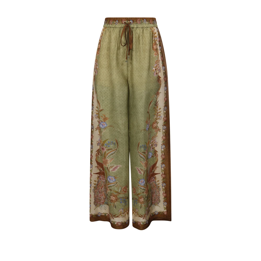 Zimmermann Multicolor Indra Relaxed Pant - Female - Wide Trousers - M - Trousers