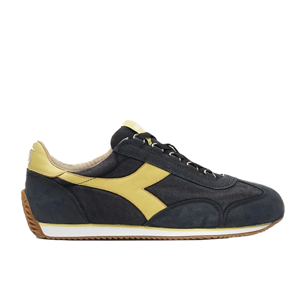 Diadora Canvas/Pelle Stone Wash Sneakers Equipe Heren Schoenen Zwart