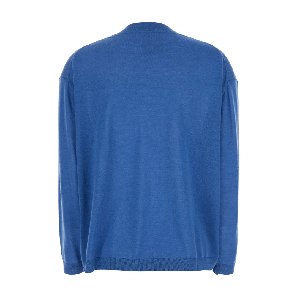 Semicouture Witte V-hals Logo Geborduurde Trui White Dames