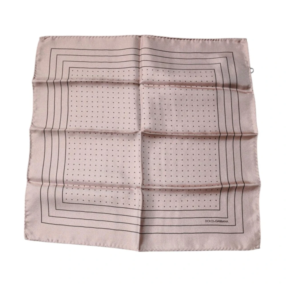 Dolce & Gabbana Mannelijk Roze Accessoires Heren, One Size, Luxueuze Polka Dots Handkerchief Sjaal
