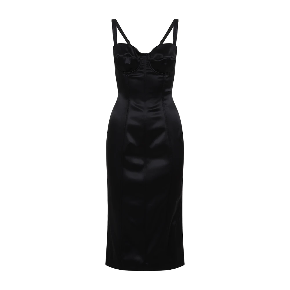 Dolce & Gabbana Elegante Zwarte Jurk Black Dames