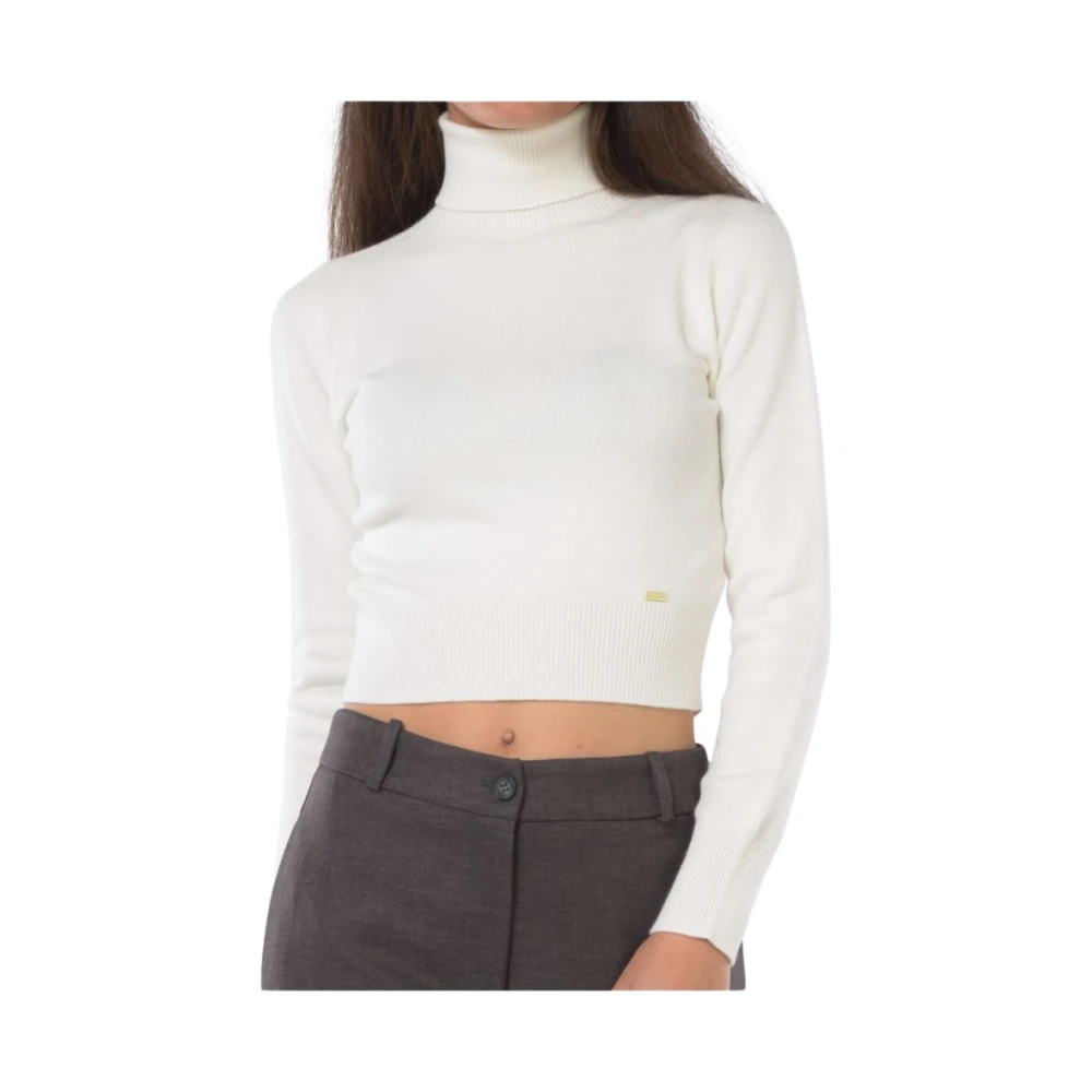 Kaos Vrouw Wit Cropped Coltrui