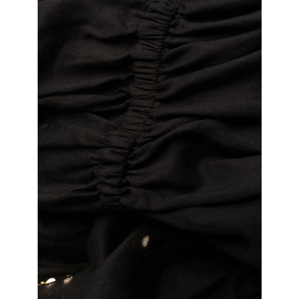 Stella Mccartney Zwarte Katoenen Midi Jurk Black Dames