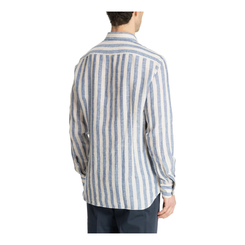 Lardini Gestreept Multikleur Overhemd met Knopen Beige Heren