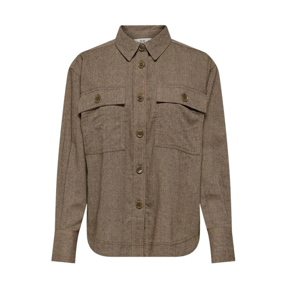 Jacqueline de Yong Relaxed Fit Geweven Shirt Damescollectie Beige Dames
