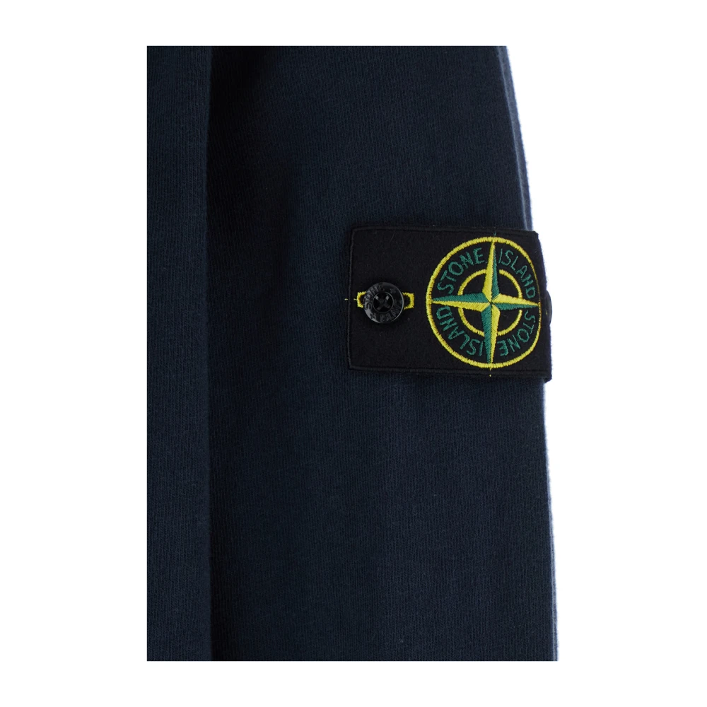 Stone Island Blauwe Katoenen Sweatshirt met Afneembaar Kompaslogo Blue Heren