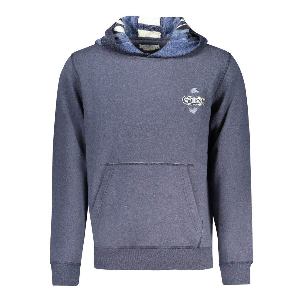 Guess Blauwe Hoodie met Details Blue Heren