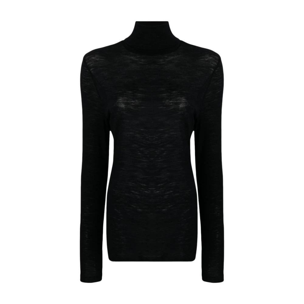 Saint Laurent Turtleneck Tee Black Dames