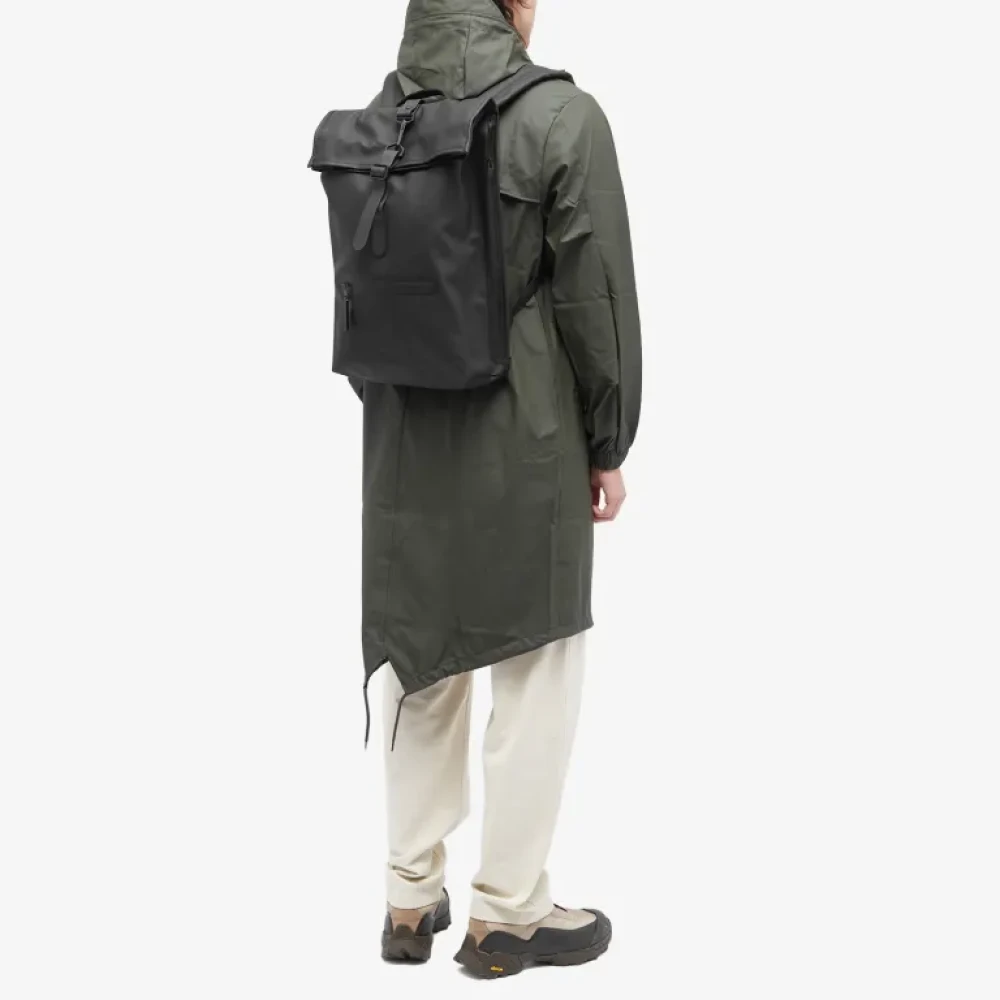 Rains Waterdichte Rolltop Rugzak met Laptopvak Black Dames