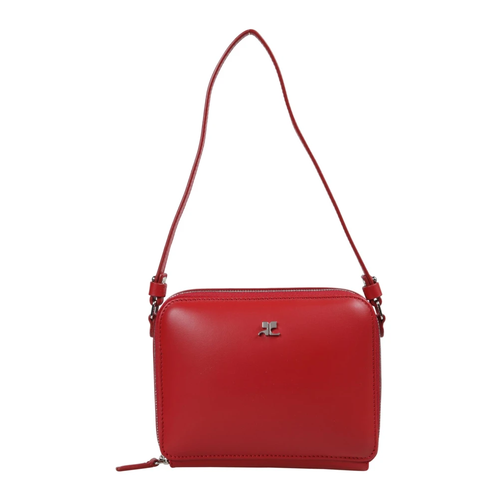 Courrèges Geketende Leren Cloud Tas Red Dames