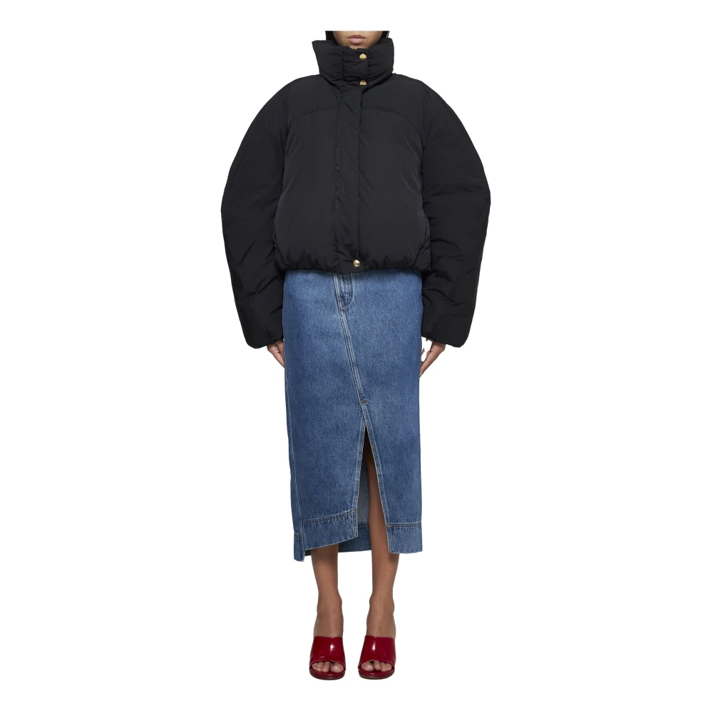 Jacquemus Korte Zwarte Gewatteerde Jas Black Dames