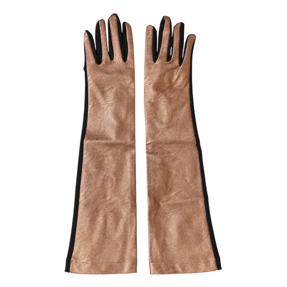 Dolce & Gabbana Women's Brown Elbow Length Mitten Gloves