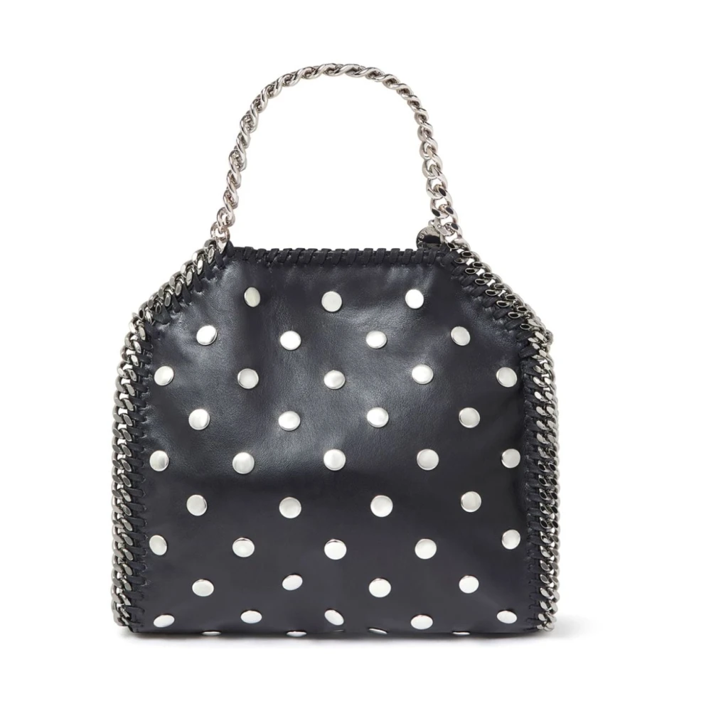 Stella Mccartney Zwarte Stud Ontwerp Ketting-Link Tas Black Dames