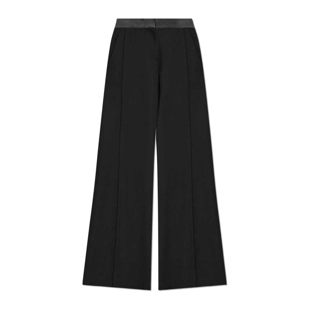 Victoria Beckham Broek met satijnen tailleband Black Dames