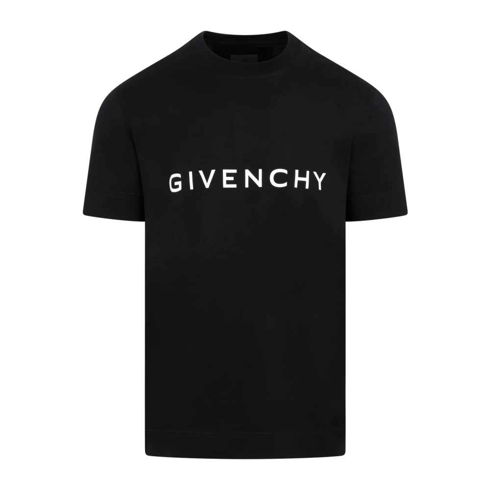 Givenchy Zwart Logo T-Shirt Ronde Hals Korte Mouw Black Heren