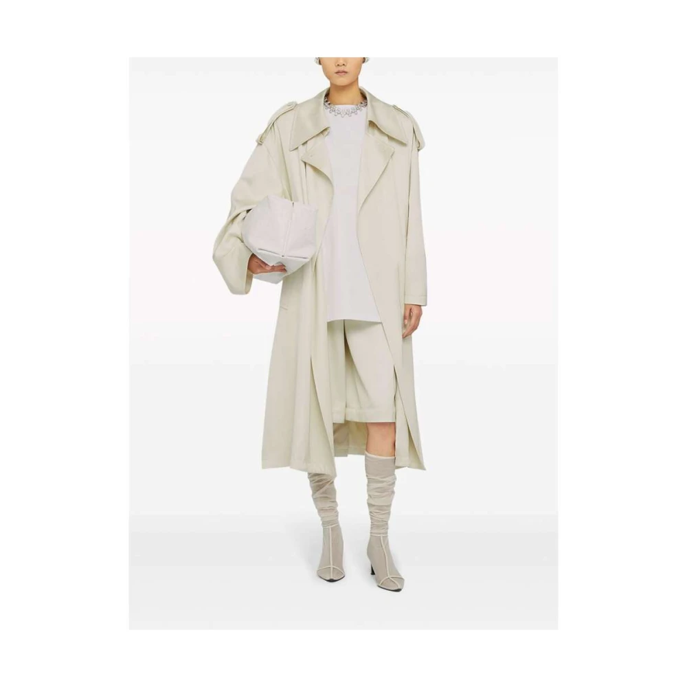 Jil Sander Ecru Zijde Blend Ceintuurjas Beige Dames
