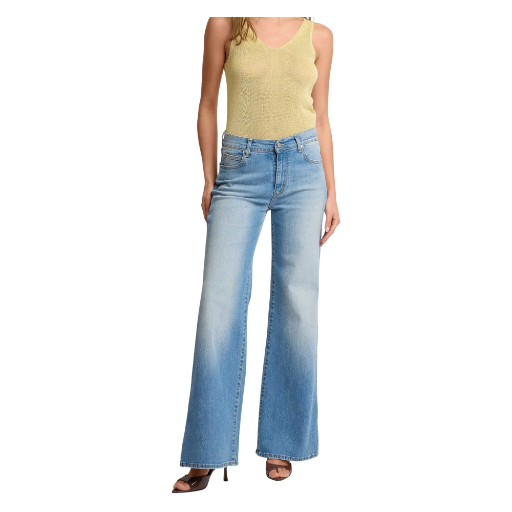 Kocca Blue Leg-Extending Flared Trousers - Female - Wide Jeans - S - Jeans