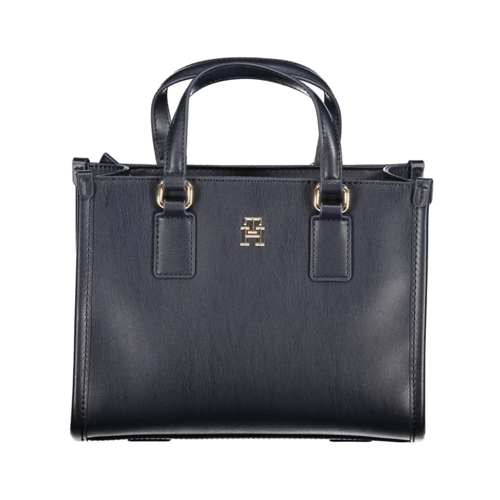 Tommy Hilfiger Blauwe Polyethyleen Handtas met Verstelbare Schouderband Blue Dames