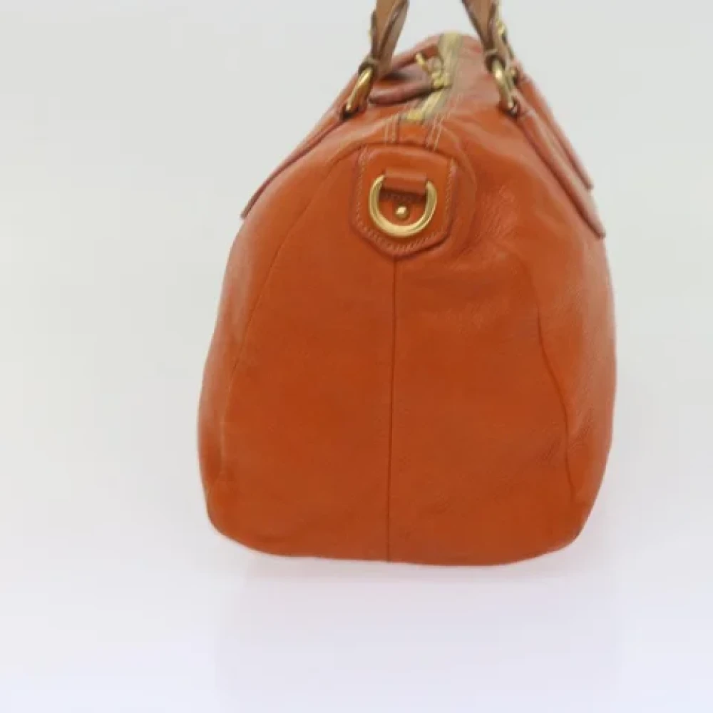 Prada Vintage Pre-owned Leather prada-bags Orange Dames