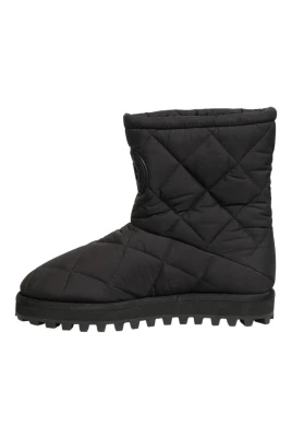 Quilted Effect Mid Calf Boots