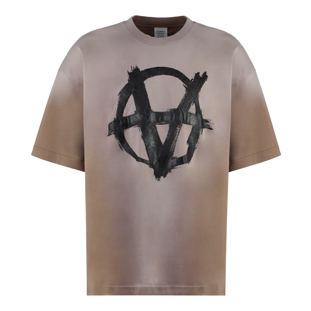 Vetements Anarchie Katoenen T-shirt Beige Heren