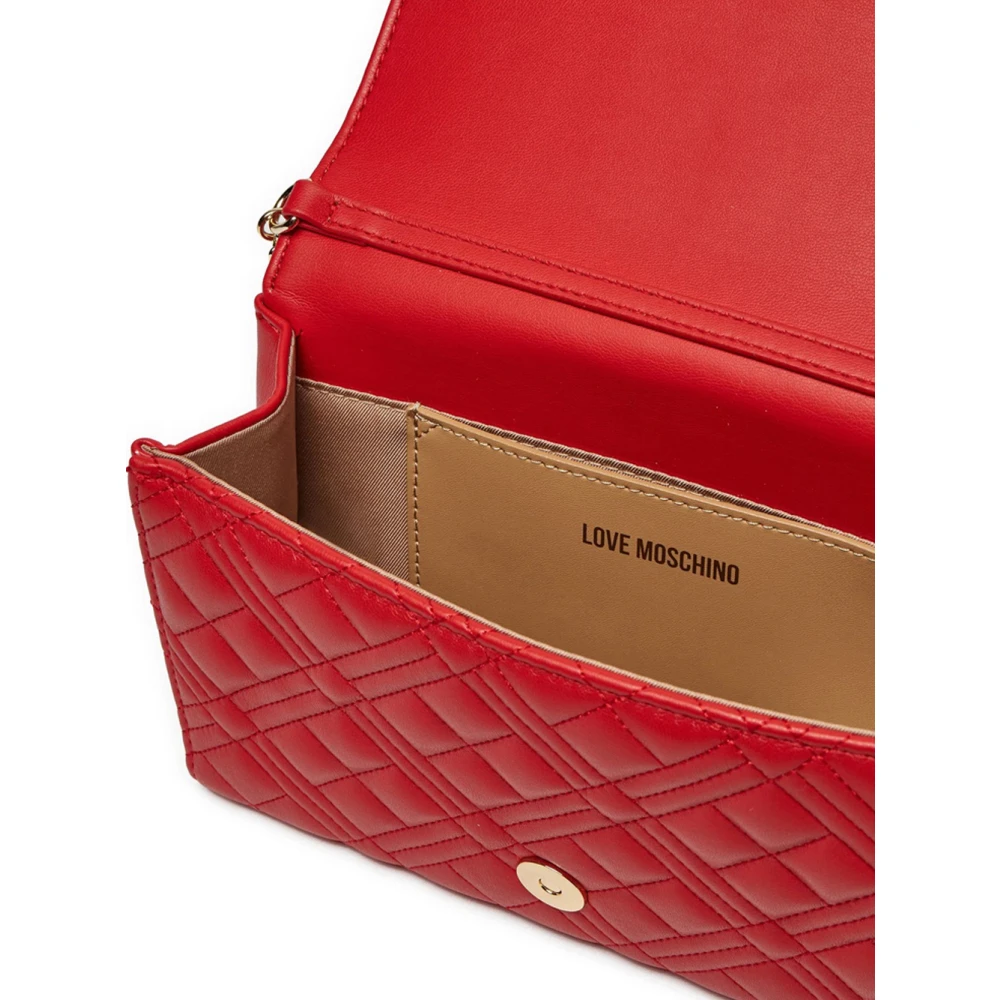 Love Moschino Rode Gewatteerde Schoudertas Red Dames