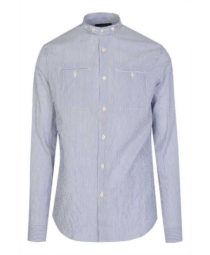 textured-stripe-blue-shirt-with-mandarin-collar