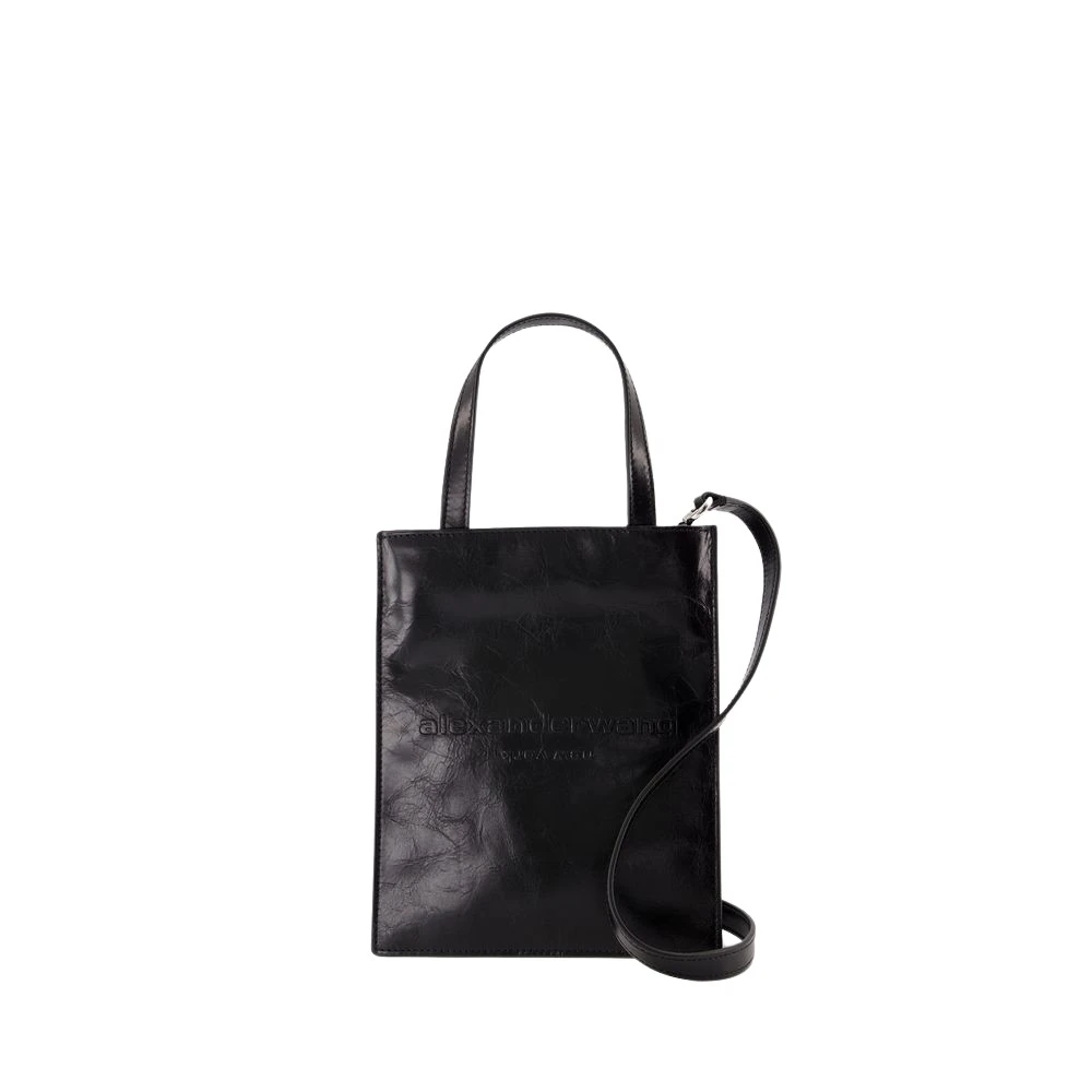 alexander wang Zwarte Leren Winkelmand Pinch Black Dames