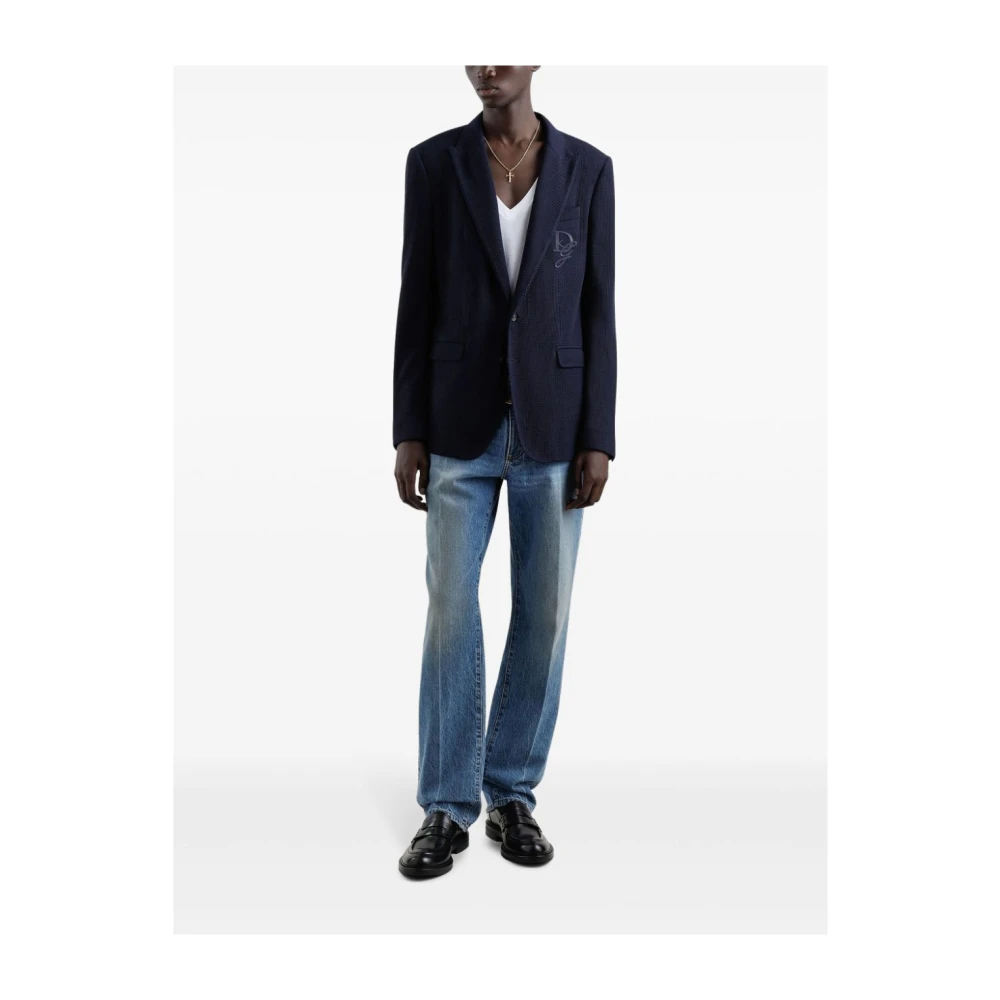Dolce & Gabbana Denim Jeans met Placca Zak Blue Heren