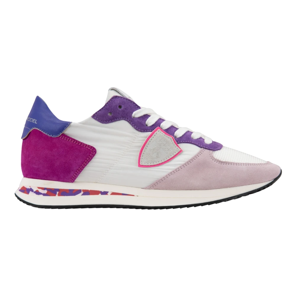 Philippe Model Women's Multicolor Sneakers, 4 Uk, Lace-Up Trainers Suede Leather