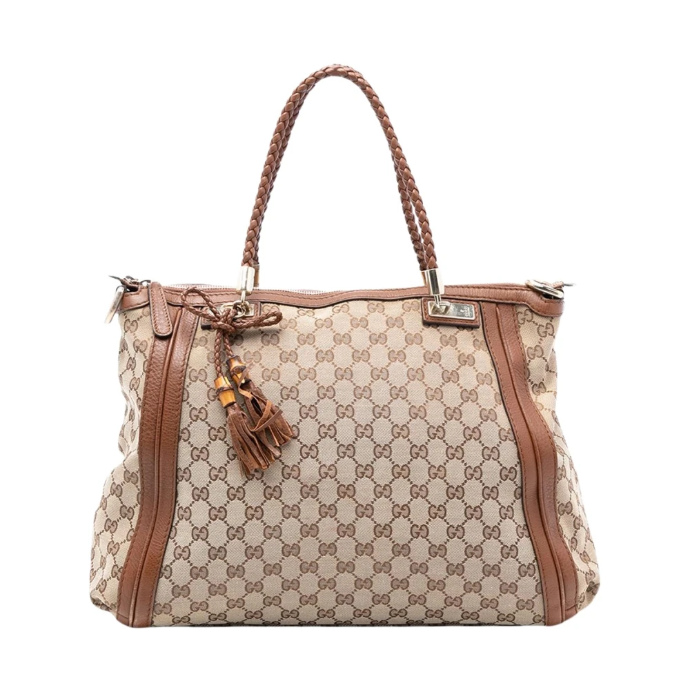 Gucci Vintage Women's Brown Pre-Owned Tote Bag With Tassel