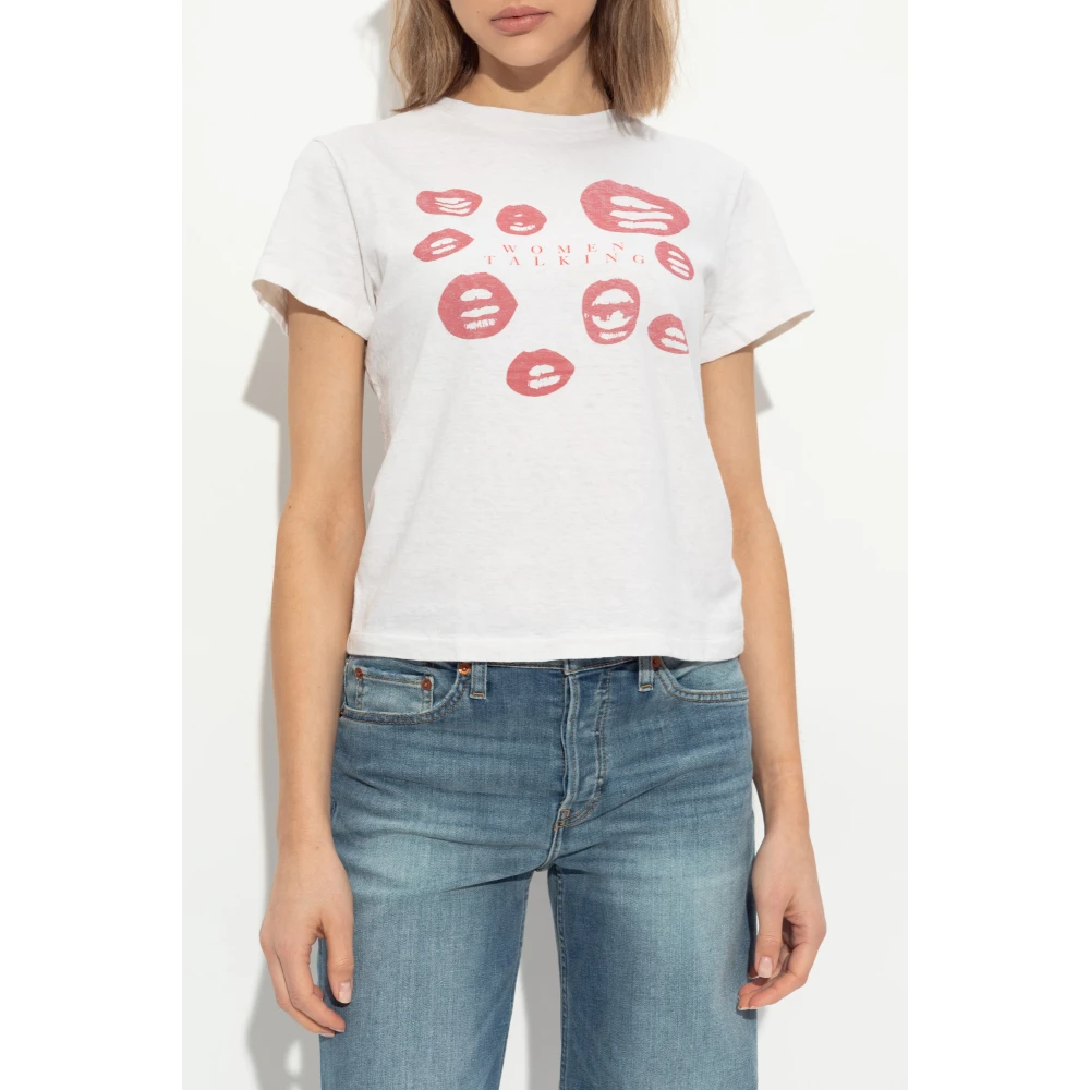 Re Done T-shirt met print White Dames