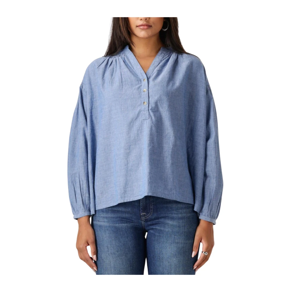 Vanessa Bruno Lichtblauwe Denim Look Blouse Blue Dames