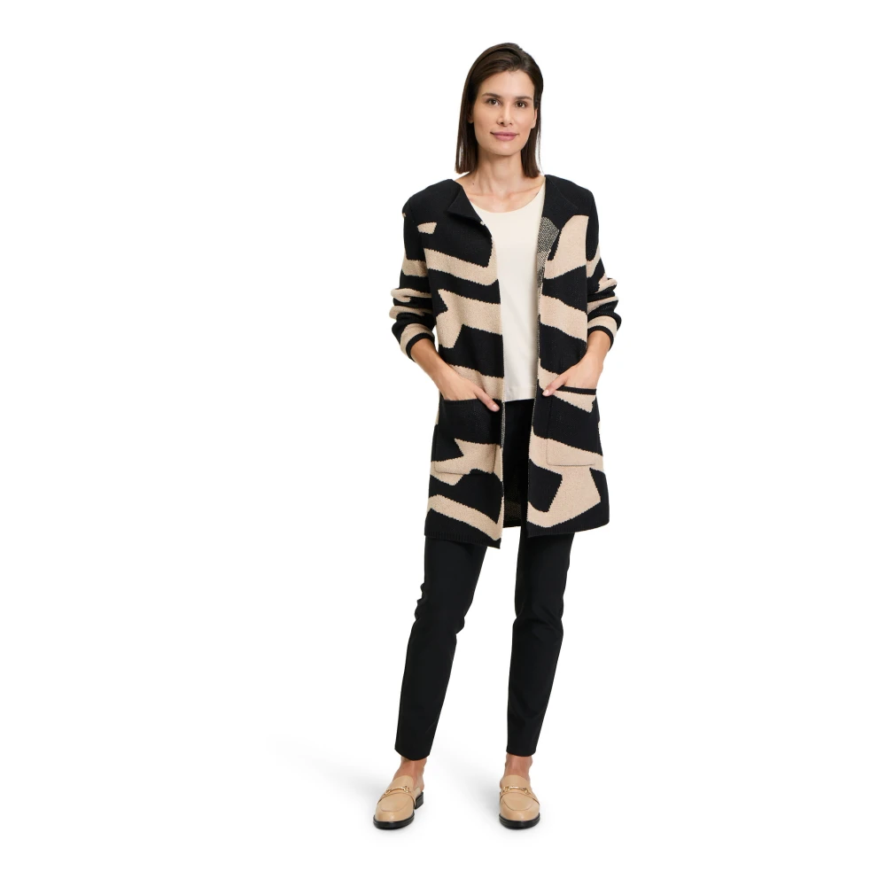 Betty Barclay Grafische Jacquard Gebreide Jas Black Dames