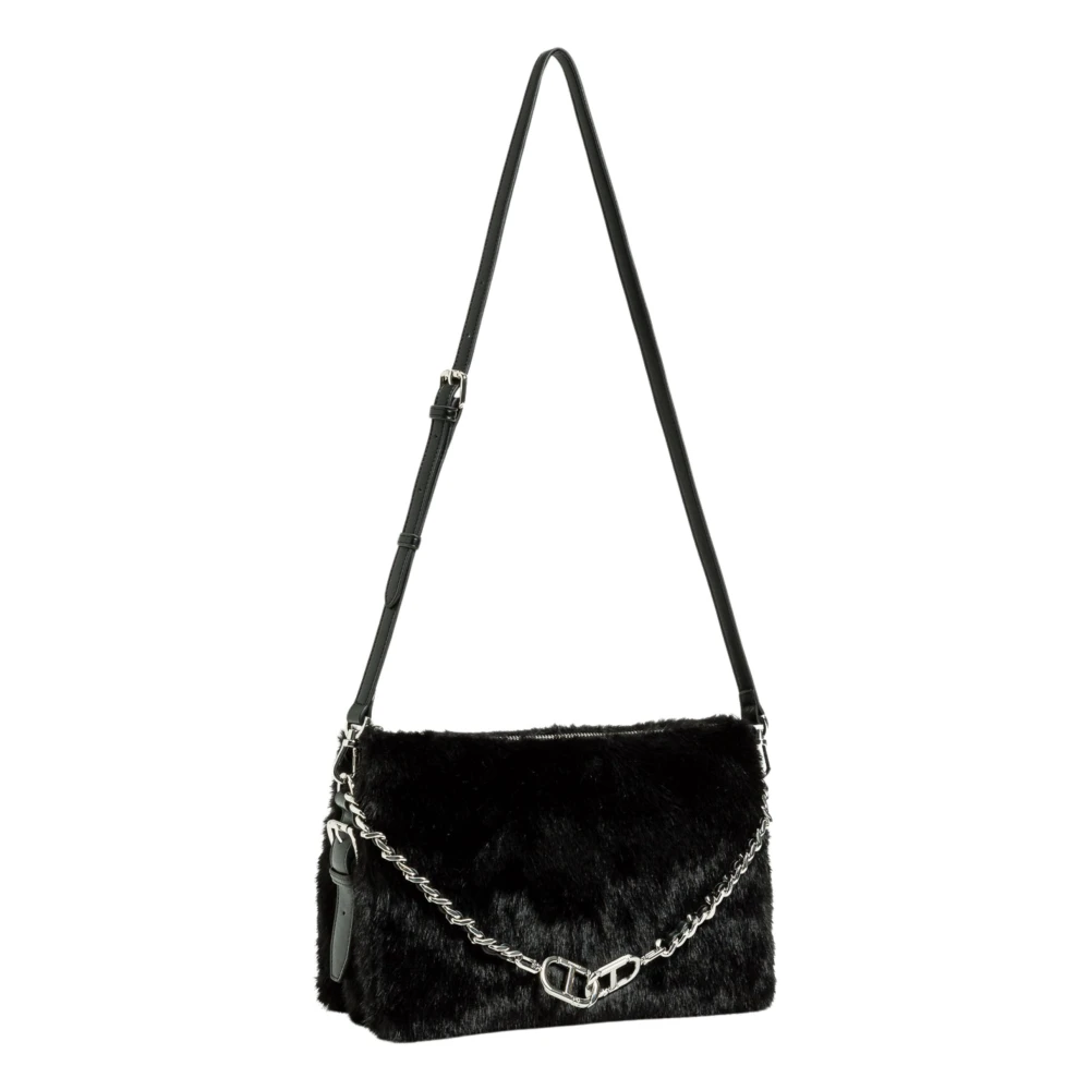 Twinset Women's Black Shoulder Bags, One Size, Shoulder Bag With Chain Detail