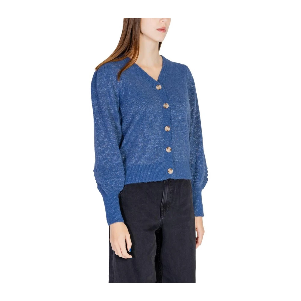 Vila Blauwe Gebreide Vest Dames Herfst Winter Collectie Blue Dames
