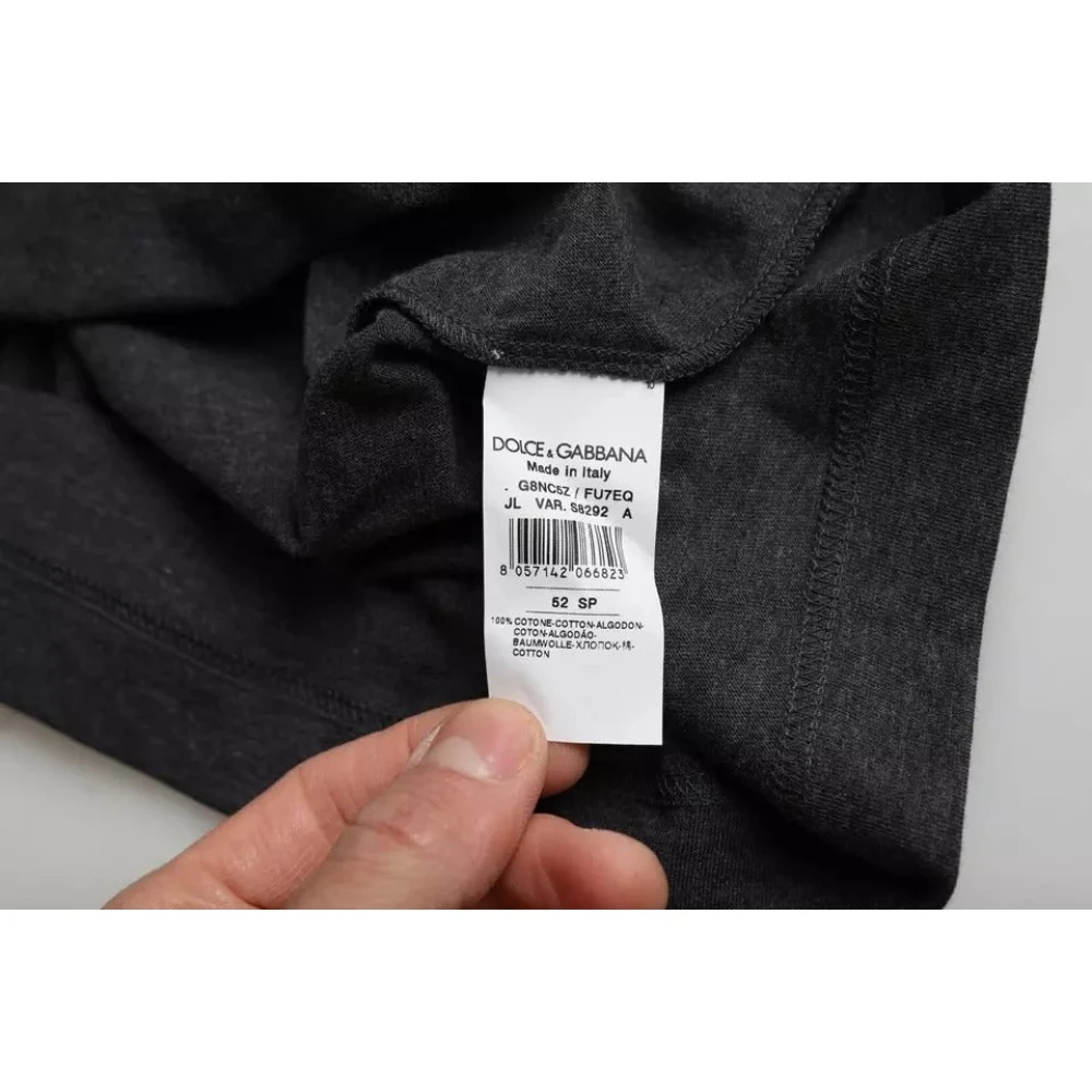 Dolce & Gabbana Zwart Katoenen T-shirt met Ronde Hals en Korte Mouwen Black Heren