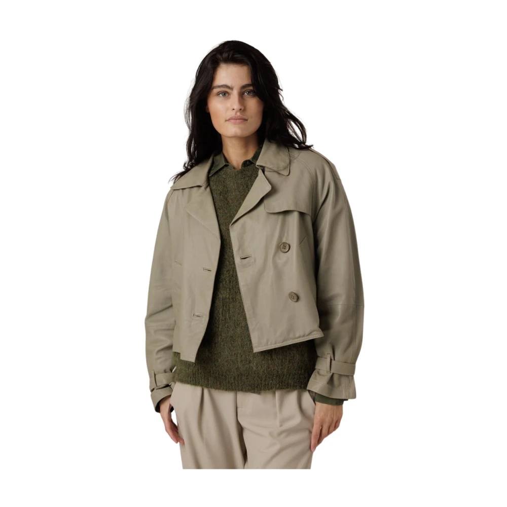 Alter Ego Salie Groen Leren Jas Green Dames