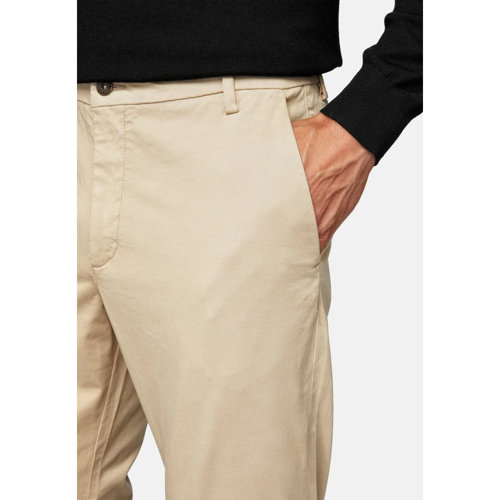 Boggi Milano Stretch Gabardine Katoenen Broek Blue Heren