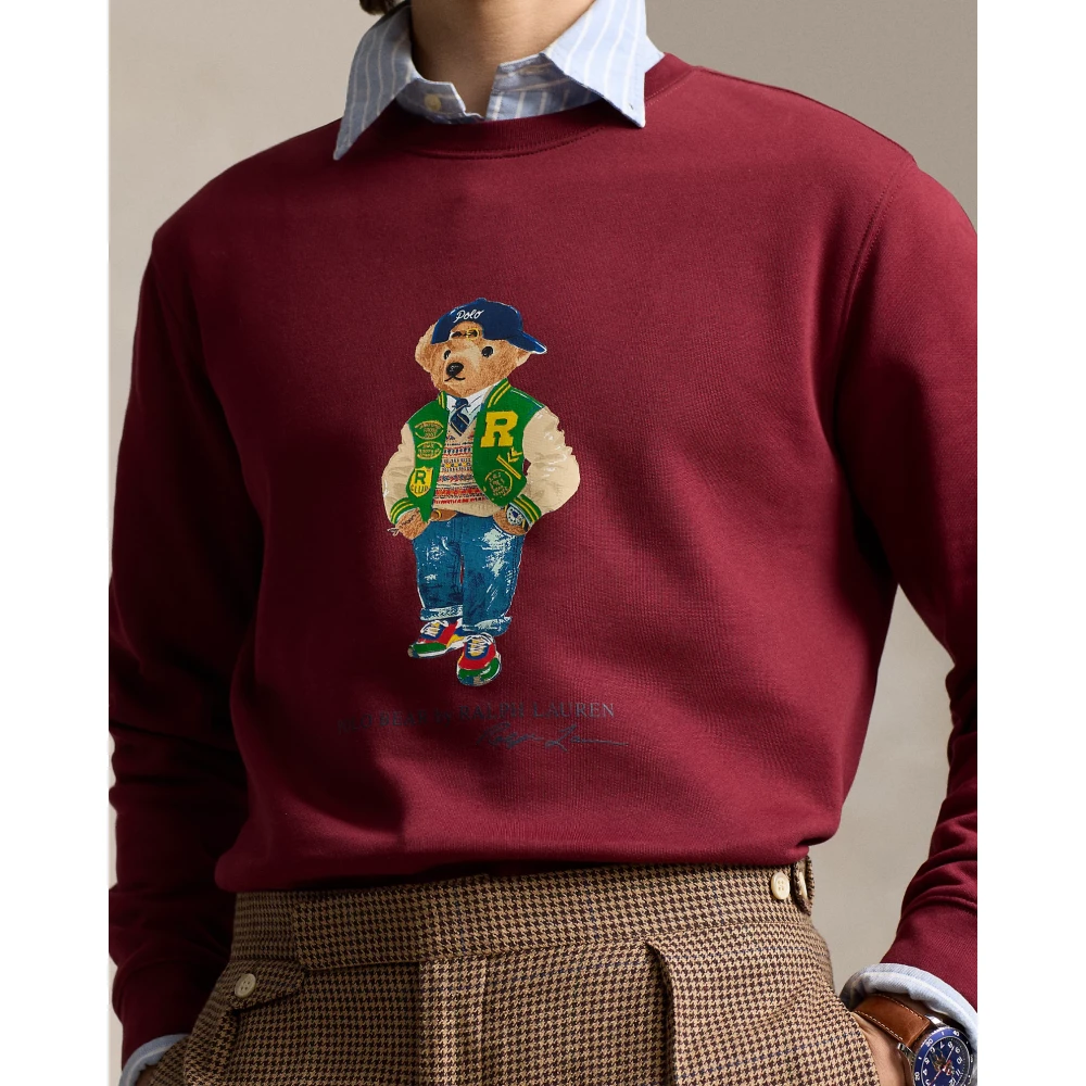 Polo Ralph Lauren Varsity Bear Sweatshirt Red Carpet Red Heren